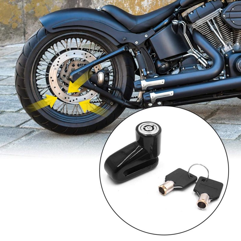 Black Motorcycle Scooter Anti-theft Wheel Security Disc Lock With 2 Keys
