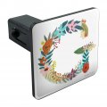 Letter G Floral Monogram Initial Tow Trailer Hitch Cover Plug Insert