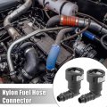 X Autohaux 2pcs Fuel Line Quick Connect 90 Degree Push-on Single Barb Adapter Connector For 12mm To 1 2 Rubber Tubing