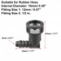 X Autohaux 2pcs Fuel Line Quick Connect 90 Degree Push-on Single Barb Adapter Connector For 12mm To 1 2 Rubber Tubing