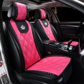 Carshaping Universal Seat Cover Full Surrounded By Breathable Crown Soft Leather Front Car Cushion 1pc Pink