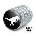 Dinosaur Tyrannosaurus Rex Black White Tire Rim Wheel Aluminum Valve Stem Caps