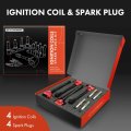 A-premium Red Set Of 8 Ignition Coil Pack And Iridium Platinum Spark Plugs Compatible With Ford Escape 2013-2016 Fusion