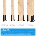 Uxcell 4pcs Adjustable Deck Post Base Brackets Fit 1 5x1 5 2x2 2x4 4x4 Reversible Half Column For Railing Mailbox Black