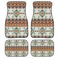 Binienty Western Car Rubber Floor Mats Aztec Accessories Front Rear Automotive Protection Tribal Ethnic Baja Mat Universal Fit