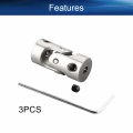 Heyiarbeit 2 3mm To Single Steering Shaft Universal U Joint Coupling Connector 3pcs