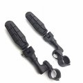 Short Angled Adjustable Highway Peg Mounting Kit With Footrest For 1 5 In Front Engine Guard Frame Tube V-star Roadstar Suzuki