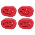 4pcs Red Heavy Duty Rubber Exhaust Tail Pipe Mount Bracket Hanger Bushing Insulator Anti-abrasive And Anti High Temperature 