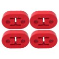 4pcs Red Heavy Duty Rubber Exhaust Tail Pipe Mount Bracket Hanger Bushing Insulator Anti-abrasive And Anti High Temperature