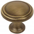 Cosmas 10 Pack 5982bab Brushed Antique Brass Cabinet Hardware Round Knob 1-1 8 Diameter 