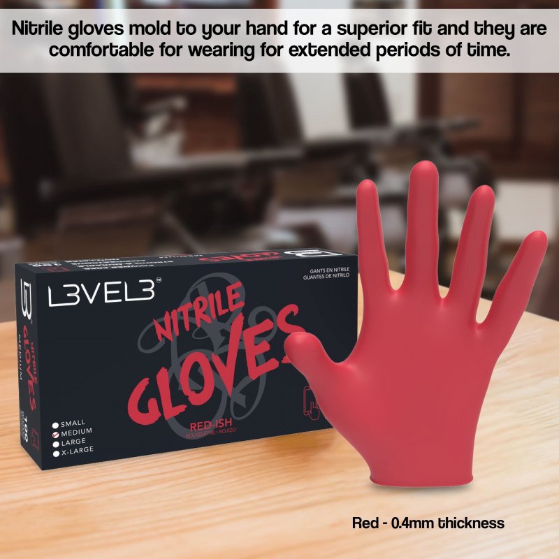 L3 Level 3 Nitrile Gloves Professional Heavy Duty Disposable Latex Free Fits Snug Box Of 100