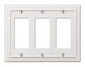 Amerelle 94rrrw Continental Wallplate 3 Rocker Cast Metal White 1-pack 
