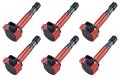 Ena Set Of 6 Red Ignition Coil Pack For Honda Acura Saturn Accord Civic Pilot Ridgeline Mdx El Vue 2001-2009 1 7l 3 0l 5l L4 V6 