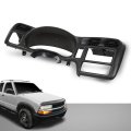Pit66 Black Cluster Dash Bezel Compatible With Chevy Blazer S10 Gmc Jimmy Sonoma 1998-2004 Only Fit Double Din Dashboard Cover 