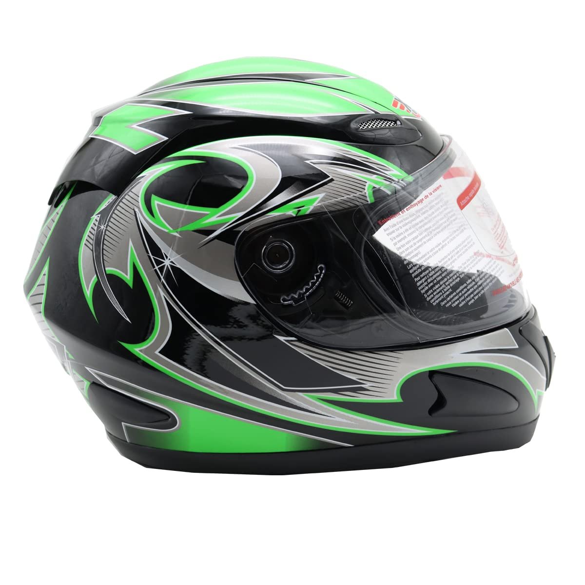 X-pro Adult Motorcycle Full Face Helmet Dot Approved Medium Green