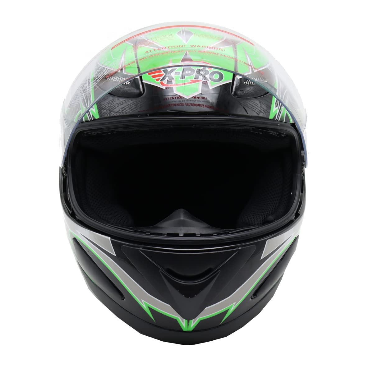 X-pro Adult Motorcycle Full Face Helmet Dot Approved Medium Green