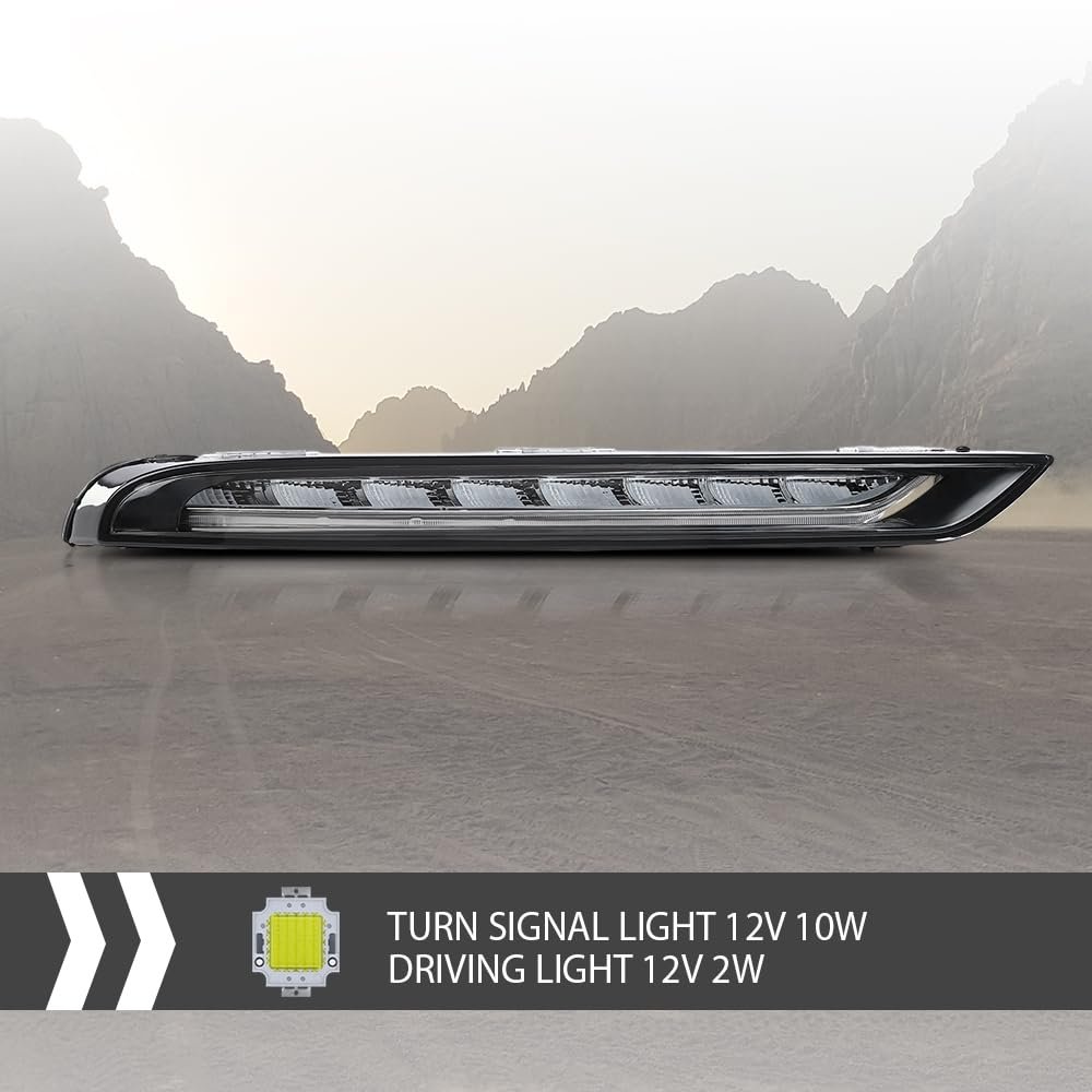 Front Right Bumper Led Daytime Run Light Lamp Pc Pp Black