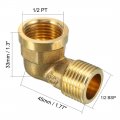 Uxcell Brass Elbow Pipe Fitting 90 Degree 1 2 Bsp Male X Pt Female Coupler