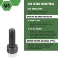 Hex Socket Head Cap Screws M6 1x16 Grade 12 9 Carbon Steel Black Bolts For Machine Equipment Fastening 25 Pieces
