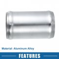 A Absopro Car Adapter Joiner Pipe Universal 45mm 1 77 Od 76mm 2 99 Length Connector Tubing Aluminum Alloy Silver Tone Set Of