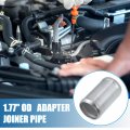 A Absopro Car Adapter Joiner Pipe Universal 45mm 1 77 Od 76mm 2 99 Length Connector Tubing Aluminum Alloy Silver Tone Set Of