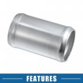 A Absopro Car Adapter Joiner Pipe Universal 45mm 1 77 Od 76mm 2 99 Length Connector Tubing Aluminum Alloy Silver Tone Set Of