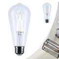 Satco 8w St19 Led Light Bulb 5000k Natural 800 Lumens Clear 300 Degree Beam E26 Medium Base 92 Cri Dimmable Wet Rated Ip65 