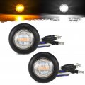 Partsam 2pcs Dual Color 3 4 Round Led Marker Light Amber To White Auxiliary Side Clearance Turn Signal Running Lights With 
