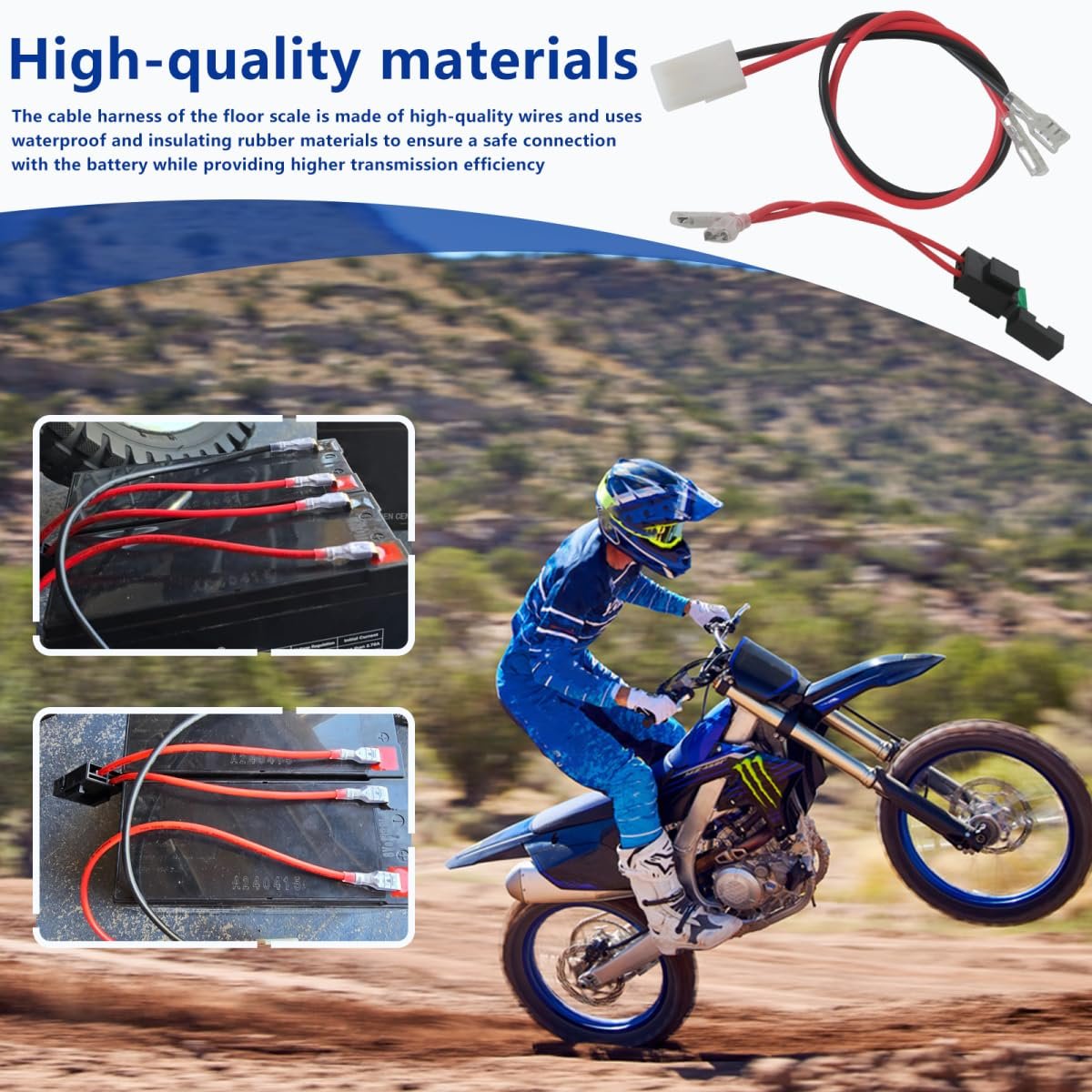 Battery Wire Harness Kit With 30 Amp In Line Fuse For Razor Pocket Mod V45 And Up Pr200 V27 Mx350 V33 Mx400 3 Holes Plug 14