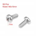 Uxcell M5x10mm Machine Screws Phillips Cross Pan Head Screw 304 Stainless Steel Fasteners Bolts 50pcs