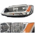 Headlight Assembly Replacement For Jetta 2011 2012 2013 2014 2015 2016 2017 2018 Halogen Model Left Driver Side Clear Lens And