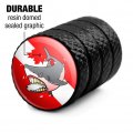 Angry Shark Scuba Diving Flag Diver Tire Rim Wheel Aluminum Valve Stem Caps