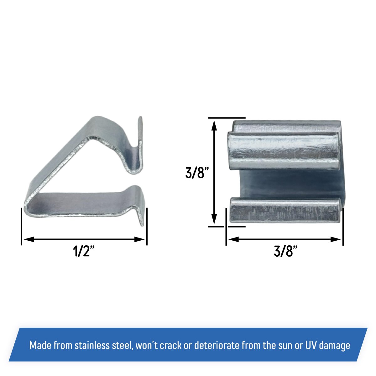 Rv Window Replacement Screen Clips Stainless Steel Spring Bail Retainer Clip Universal Fit 1 2 In 5 8 3 4 50 Pack