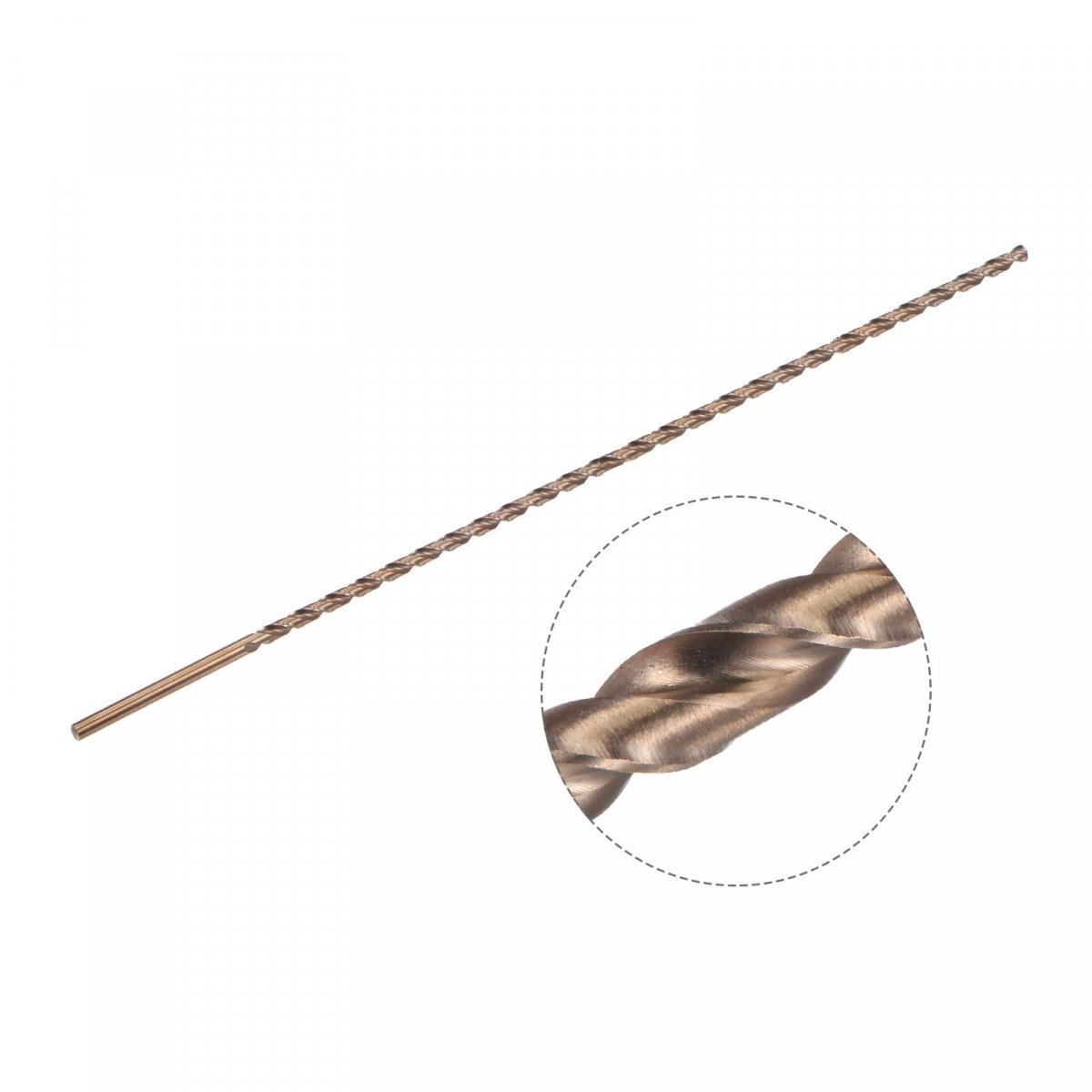 M35 High Speed Steel Parabolic Flute Drill Bit 4mm Drilling Diameter 200mm Length Gold Oxide Cobalt Round Shank