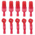 Baomain T-tap Wire Connectors Quick Splice Terminals With 1 4 Nylon Fully Male Spade Kit Awg 22-18 Gauge Red 20 Pcs 10 Pairs 