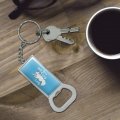 Graphics More Hey There Foxy Lady White Fox Keychain Rectangle Chrome Plated Metal Bottle Cap Opener