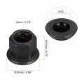 Uxcell M12 Flange Hex Nuts 2pcs Grade 12 9 Carbon Steel Black Oxide Finished For Machinery
