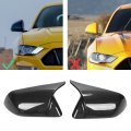 For Mustang Carbon Fiber Mirror Cover Car Exterior 2pcs Door Cap Left Right Horn Style Replacementd For 2015a 2022 Carbon