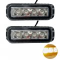 2 Pack Amber Led Strobe Lights 4 In X 1 5 Rectangle 12w Ip65 Waterproof High Power Warning With 6 Flash Patterns For Towing 10v 