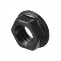 Uxcell M6 Serrated Flange Hex Lock Nuts Carbon Steel Black Oxide Finished 100pcs