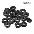 Uxcell M6 Serrated Flange Hex Lock Nuts Carbon Steel Black Oxide Finished 100pcs