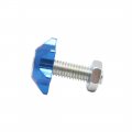 Uxcell 4pcs Blue 6mm Thread Diameter Motorcycle License Plate Frame Screws Bolts Caps