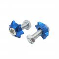 Uxcell 4pcs Blue 6mm Thread Diameter Motorcycle License Plate Frame Screws Bolts Caps