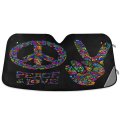 Oarencol Peace Car Windshield Sun Shade Love Symbol Two Fingers Hippie Colorful Foldable Uv Ray Visor Protector Sunshade To