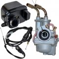 Glenparts Carburetor With Throttle Choke Cable Filter Box Replaces For Yamaha Pw50 1981 1982 1983 2001 2002 Y-zinger 1985-2000 