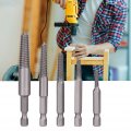 Bolt Removal Tool Easy Out Set High Speed Steel 5pcs Broken Screw Extractor Hex Shank Fine Teeth Damaged Bolts Kit