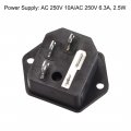 Uxcell Iec320 C14 Inlet Power Socket Ac 250v 10a 6 3a 2 5w W Fuse 2set