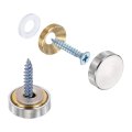 6pcs Screw Covers Caps Brass Flat Mirror Screws Decorative Cover Nail Fasteners For Sign Advertising Hardware Construction 18mm 