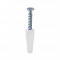 10x40mm Plastic Expansion Tube For Drywall With Screws White 50pcs 