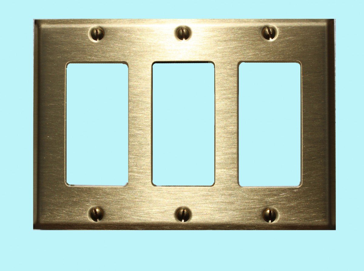 Wall Plates Brass Solid Triple Gfi Plate